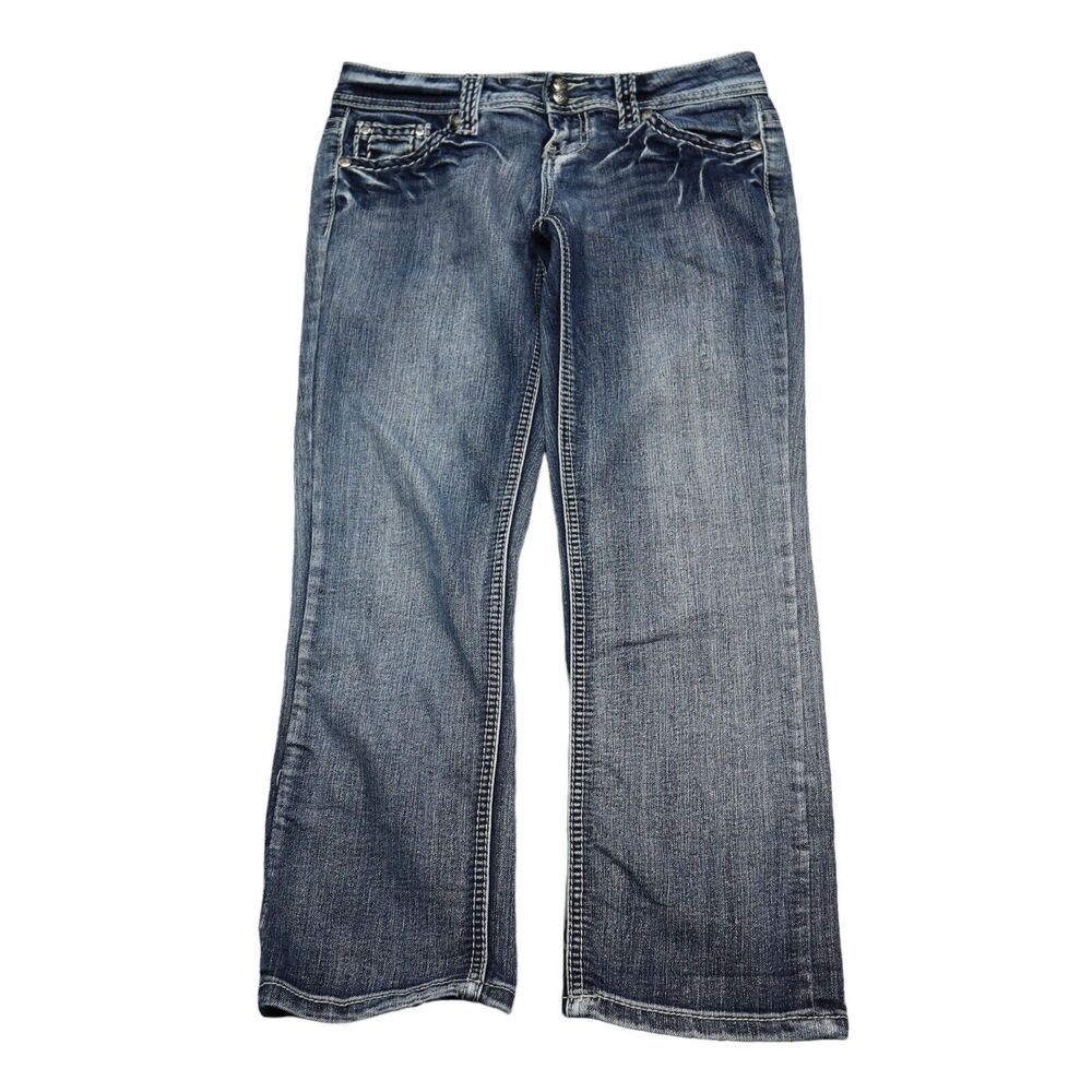 Zco Pants Womens 5 Blue Low Rise Button Zip Straight Premium Denim Jeans